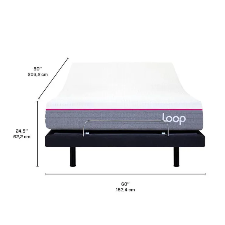 Queen Electric Bed with Loop Mattress (60") Grey/White