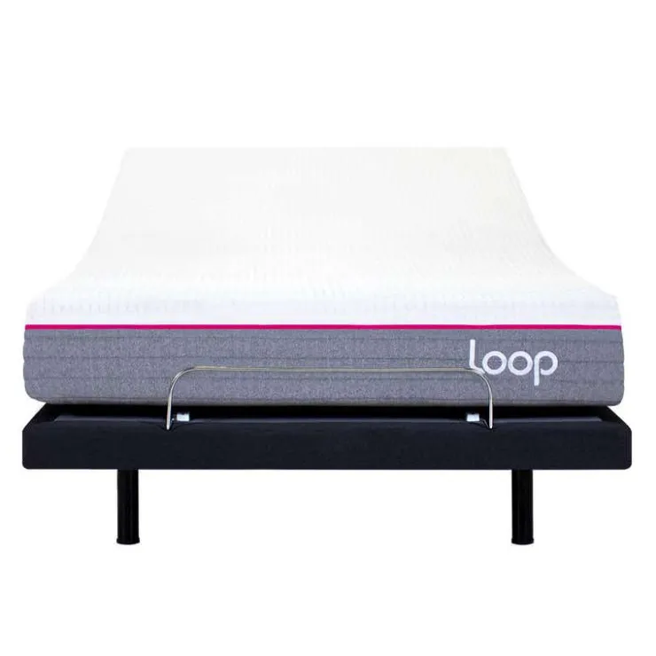 Queen Electric Bed with Loop Mattress (60") Grey/White