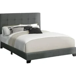 Monarch Queen Fabric Bed with Headboard (60") - Dark Grey Discount