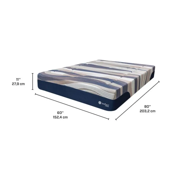 ZedBed Queen Firm Mattress with Pocket Coils - 60" Blue / Pink / Beige Best