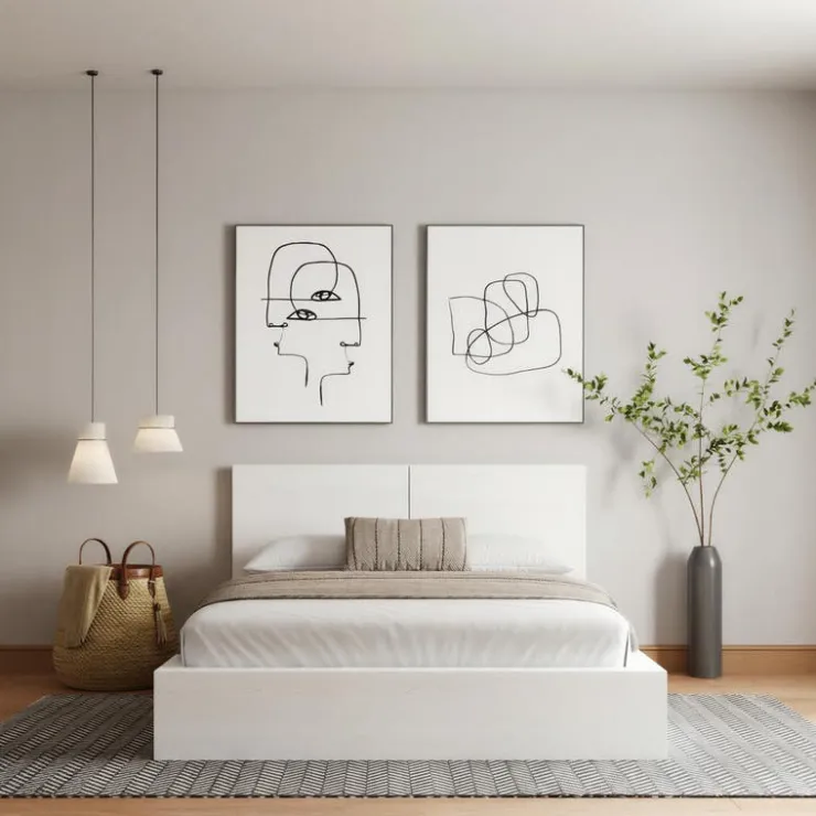 Nexera Queen Headboard (60") - White wood grain Sale