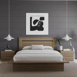 Nexera Queen Headboard - Brown Oak Clearance