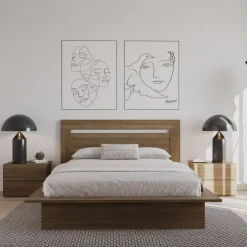Nexera Queen Headboard - Brown Oak Clearance