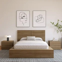 Nexera Queen Headboard - Brown Oak