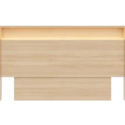 Nexera Queen Headboard with Integrated Lighting - Natural Blonde Oak