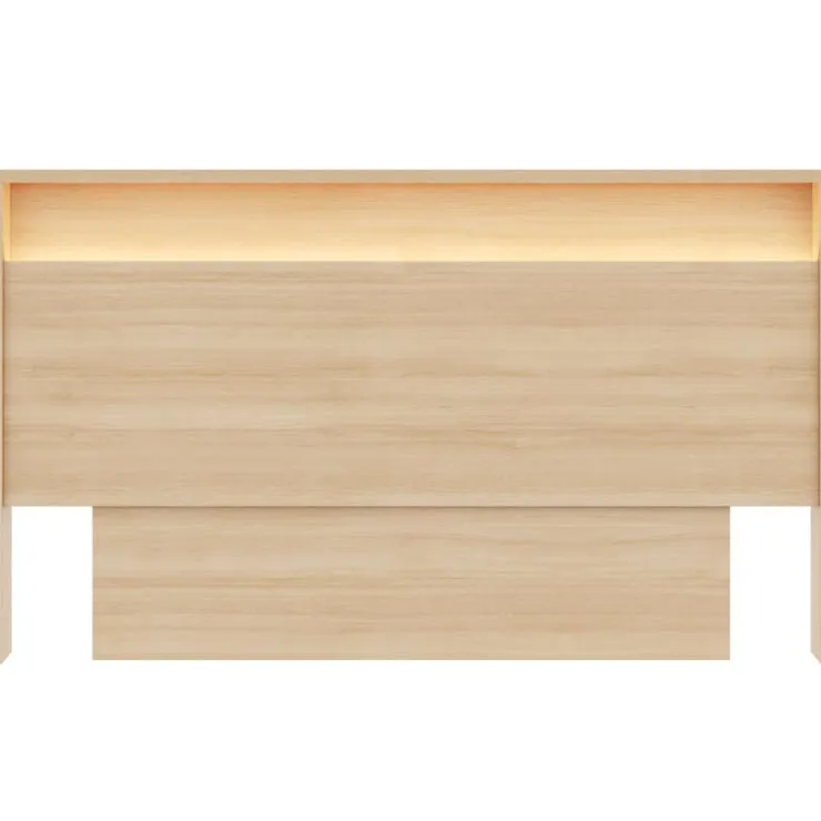 Nexera Queen Headboard with Integrated Lighting - Natural Blonde Oak