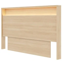 Nexera Queen Headboard with Integrated Lighting - Natural Blonde Oak