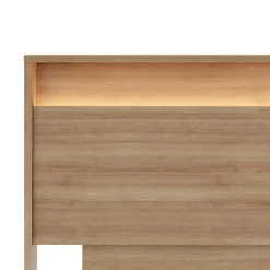 Nexera Queen Headboard with Integrated Lighting - Brown Oak Sale