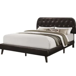 Monarch Queen Leather-Look Bed with Headboard (60