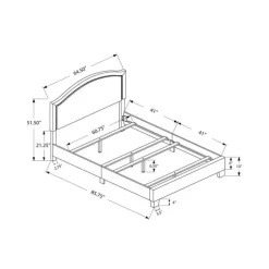 Monarch Queen Leather-Look Bed with Headboard (60