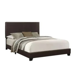 Monarch Queen Leather-Look Bed with Headboard (60