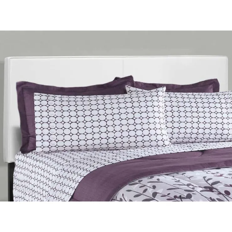Monarch Queen Leather-Look Bed with Headboard (60") - White Sale