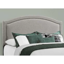 Monarch Queen Linen Bed with Headboard (60") - Grey Best
