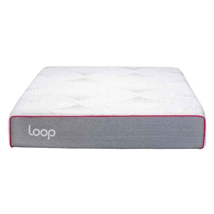 LOOP Queen Medium-Firm Memory Foam Mattress-in-a-Box - 60" Pink & white Clearance