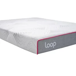 LOOP Queen Medium-Firm Memory Foam Mattress-in-a-Box for RVs – 60" x 74" Pink & White Hot