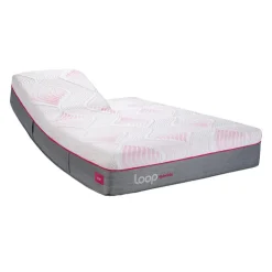 LOOP Queen Medium-Firm Split-Head Hybrid Mattress-in-a-Box - 60" Pink & white Hot