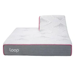 LOOP Queen Medium-Firm Split-Head Memory FoamMattress-in-a-Box - 60" Pink & white Hot