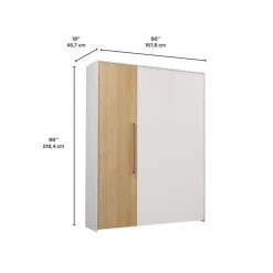 Queen Murphy Bed - White & Natural Hot