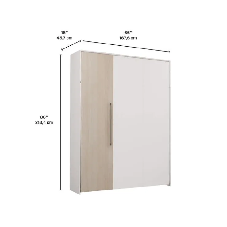 Queen Murphy Bed - White & Grey Best