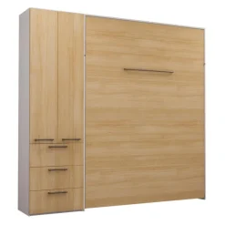 Queen Murphy Bed with Storage Unit - Natural Best