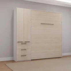 Queen Murphy Bed with Storage Unit - Grey Discount