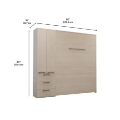 Queen Murphy Bed with Storage Unit - Grey Discount