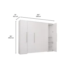 Queen Murphy Bed with Storage Units - White Clearance