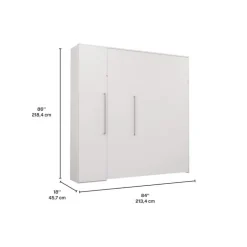 Queen Murphy Bed with Storage Unit - White Sale