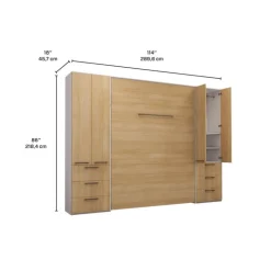 Queen Murphy Bed with Storage Unit - Natural Outlet