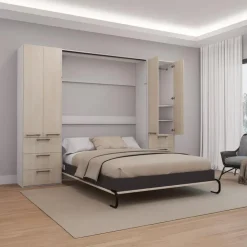 Queen Murphy Bed with Storage Unit - Grey Best