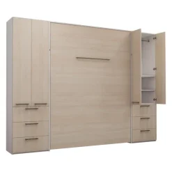 Queen Murphy Bed with Storage Unit - Grey Best