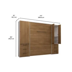 Queen Murphy Bed with Storage Units - Brown Online