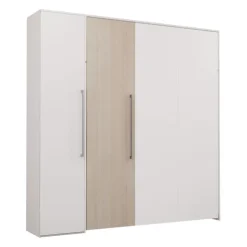 Queen Murphy Bed with Storage Unit - White & Grey Online