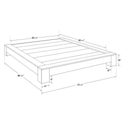 SUA-V Queen Platform Bed (60") Natural New