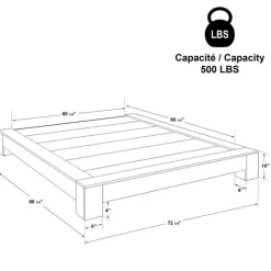 SUA-V Queen Platform Bed (60") White Online