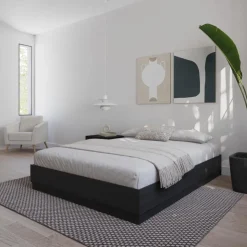 Nexera Queen Platform Bed (60") - Black karisma Outlet