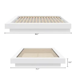 Nexera Queen Platform Bed (60") - White wood grain Discount