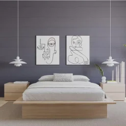 Nexera Queen Platform Bed (60") - Natural Blonde Oak Online