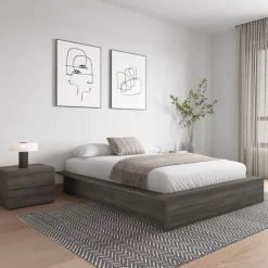 Nexera Queen Platform Bed (60") - Grey Oak Best