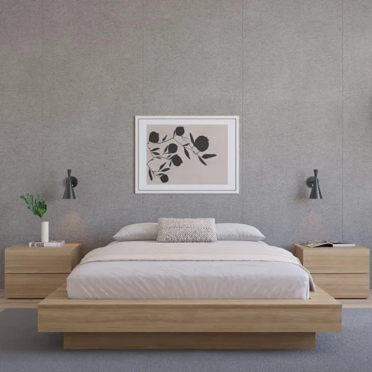 Nexera Queen Platform Bed (60") - Brown Oak Best
