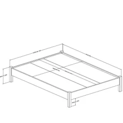 Meubles South Shore Queen Platform Bed (60'') - South Shore GRAY OAK Online