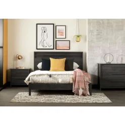 Meubles South Shore Queen Platform Bed (60'') - South Shore GRAY OAK Online