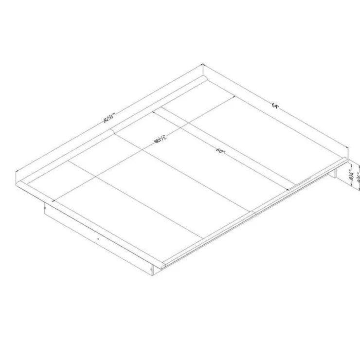 Meubles South Shore Queen Platform Bed (60'') - South Shore GRAY OAK Best