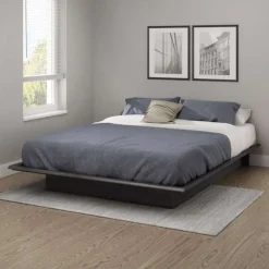 Meubles South Shore Queen Platform Bed (60'') - South Shore GRAY OAK Best