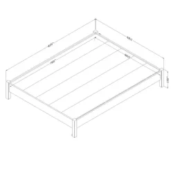 Meubles South Shore Queen Platform Bed (60") - South Shore Nordik Oak Outlet