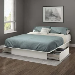 Meubles South Shore Queen Platform Bed (60'') - South Shore PURE WHITE Online