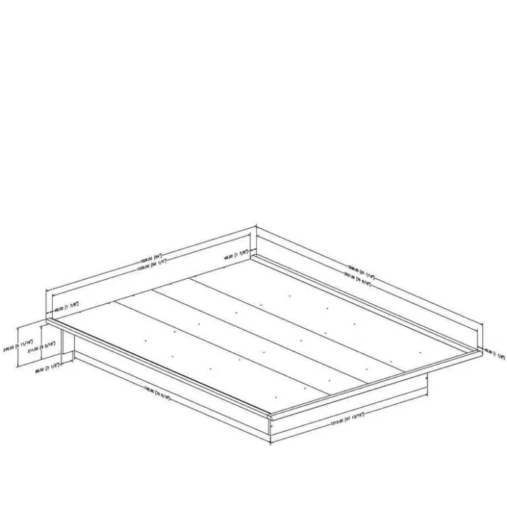 Meubles South Shore Queen Platform Bed (60'') - South Shore PURE BLACK Online