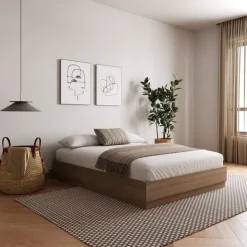 Nexera Queen Platform Bed - Brown Oak Best