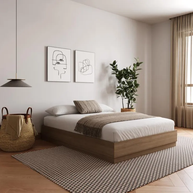 Nexera Queen Platform Bed - Brown Oak Best