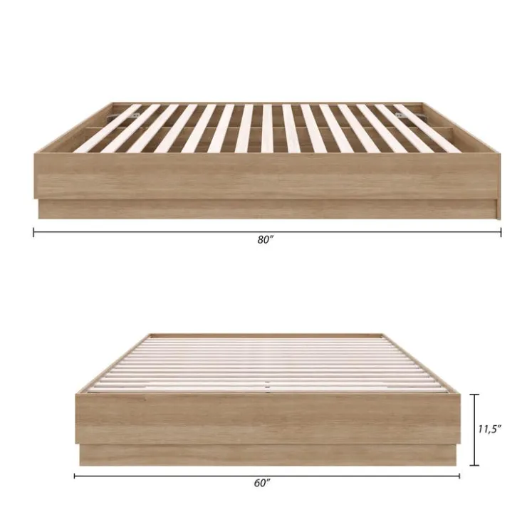 Nexera Queen Platform Bed - Brown Oak Best